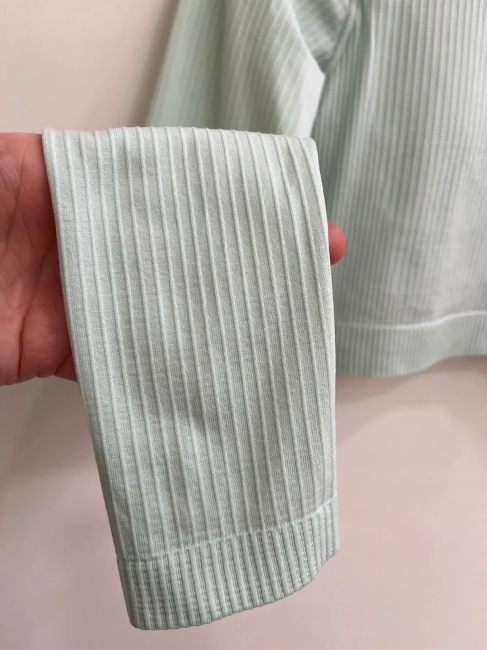 Lululemon Ebb to Street Long Sleeve Cropped Top Ribbed In Delicate Mint Size 10